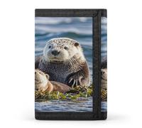 QMKFWT Sea Otters Portafoglio Casual Porta Carte di Credito Premium Documenti Organizer Caso per Uomini e Donne
