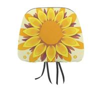 QMKFWT Sunflower Beauty, copri poggiatesta per auto, regolabile e riutilizzabile, anti-sporco, flessibile, antipolvere, per la maggior parte dei veicoli