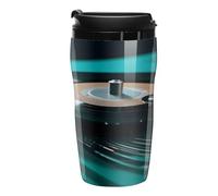 QMKFWT Tazza da caffè con film nero, riutilizzabile, isolata, a prova di perdite, con coperchio, a doppia parete, a prova di fuoriuscite, per caffè ghiacciato/caldo, regalo per mamme e papà