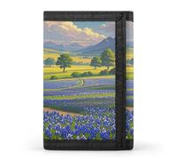 QMKFWT Texas Bluebonnets - Portafoglio casual con porta carte di credito, per uomini e donne