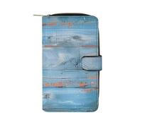 QMKFWT Things on The Ground Portafoglio lungo in pelle portafoglio degli assegni portafogli classico bifold da donna pochette con finestra ID