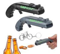 QMLING 2 pezzi Cap Gun, tappo a corona pistola apribottiglie, pistola divertente gadget per uomini, birra bar party