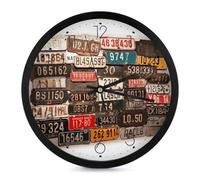 QMNALP Grande orologio da parete con numeri silenziosi e senza ticchettio vecchia targa stampata orologi da parete per soggiorno decorazione orologio da parete a batteria carino quadrante facile da