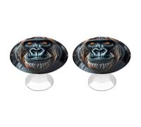 QMNBTES A Gorilla - Confezione da 2 pomelli vintage per armadietti da cucina, in acciaio inox, decorativi, per cassettiere, cassetti, bagno, armadio, porta a due ante