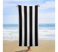 QMNBTES Asciugamani da spiaggia oversize 150 x 80 cm ad asciugatura rapida a righe bianche e nere asciugamani da bagno senza sabbia asciugamano da piscina super assorbente da viaggio asciugamano turco