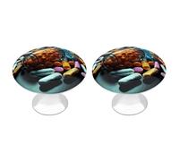 QMNBTES Confezione da 2 pomelli vintage per armadietti da cucina, in acciaio inox, decorativi per mobili, per cassettiere, bagno, armadio, porta a due ante