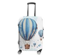 QMNBTES Copertura per bagagli a mano blu con mongolfiera per bagagli approvata TSA, protezione elastica per valigie, antigraffio, lavabile, adatta per custodie da 48-76 cm, M