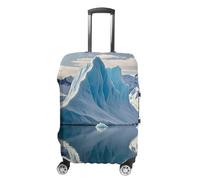 QMNBTES Copertura per bagagli a mano Blu Iceberg Copertura per valigie per bagagli approvata TSA Protezione elastica per valigie antigraffio lavabile adatta per custodie da 48-76 cm -, bianco, M