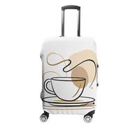 QMNBTES Copertura per bagagli a mano con disegno a linea di caffè, copertura per valigie per bagagli approvata TSA, protezione elastica per valigie, antigraffio, lavabile, adatta per custodie da 19-30