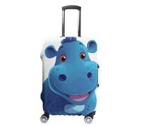 QMNBTES Copertura per bagagli a mano con ippopotamo carino coperture per bagagli approvato TSA custodia per bagagli da viaggio protezione elastica antigraffio lavabile adatta per custodie da 48-76 cm
