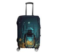 QMNBTES Copertura per bagagli a mano con lucciole e lanterne, per valigie da viaggio, approvata TSA, protezione elastica per valigie, antigraffio, lavabile, adatta per custodie da 48-76 cm, L