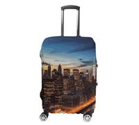 QMNBTES Copertura per bagagli a mano con paesaggio di New York City Scenery Copertura per bagagli approvata TSA, protezione elastica per valigie, antigraffio, lavabile, adatta per custodie da 48-76 cm