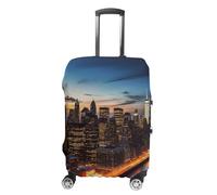 QMNBTES Copertura per bagagli a mano con paesaggio di New York City Scenery Copertura per bagagli approvata TSA, protezione elastica per valigie, antigraffio, lavabile, adatta per custodie da 48-76 cm