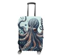 QMNBTES Copertura per bagagli a mano Cool Octopus Valigie Coperture per bagagli Approvato TSA Travel Bagagli Protettore Elastico Valigie Protezione Antigraffio Lavabile Adatto per Case da 19-30