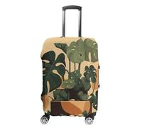 QMNBTES Copertura per bagagli a mano grigia Monstera Plant Valigie Coperture per bagagli Approvato TSA Travel Bagagli Protettore Elastico Valigie Protezione Antigraffio Lavabile Adatto per Case da 19