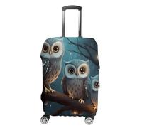QMNBTES Copertura per bagagli a mano Gufo sull'albero Valigie Coperture per bagagli Approvato TSA Custodia per bagagli da viaggio Protezione elastica antigraffio lavabile Adatto per custodia da 48-76