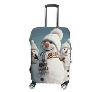QMNBTES Copertura per bagagli a mano Happy Snowman Valigie Coperture per bagagli Approvato TSA Custodia per bagagli da viaggio Protezione elastica antigraffio lavabile Adatto per custodia da 19-30