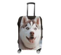 QMNBTES Copertura per bagagli a mano Husky Piquant Dog Valigie Coperture per bagagli Approvato TSA Custodia per bagagli da viaggio Protezione elastica antigraffio lavabile Adatto per custodia da 48-76