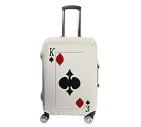 QMNBTES Copertura per bagagli a mano Spades K Poker Valigie Coperture per bagagli Approvato TSA Travel Bagagli Protettore Elastico Valigie Protezione Antigraffio Lavabile Adatto per Case da 19-30