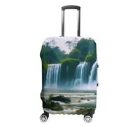 QMNBTES Copertura per bagagli Cascata Paesaggio Valigia Valigia Valigia per Bagagli Approvata Tsa Protezione per Bagagli da Viaggio Elastico Protettore per Valigia Antigraffio Lavabile Adatto 19-30