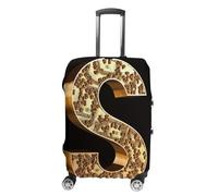 QMNBTES Copertura per bagagli con segno di dollaro dorato coperture per bagagli approvate Tsa Copertura per bagagli da viaggio approvata protezione elastica per valigia protettiva antigraffio lavabile