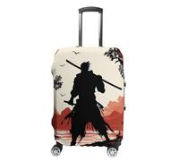 QMNBTES Copertura per bagaglio a mano Samurai, per valigie da viaggio, approvata TSA, protezione elastica per valigie, antigraffio, lavabile, adatta per custodie da 48-76 cm, bianco, L, moderno