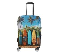 QMNBTES Copertura per bagaglio a mano Surf's Up Surf's Up - Copertura per valigie per bagagli approvata TSA, protezione elastica per valigia, antigraffio, lavabile, adatta per custodie da 48-76 cm