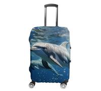 QMNBTES Custodia per bagagli carini delfini coperture per bagagli approvate Tsa Viaggi Copertura per bagagli Protezione elastica per valigie Protettore antigraffio Lavabile Adatto 19-30 pollici -XL