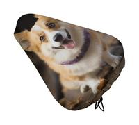 QMNBTES Dog Corgi - Coprisedile per bicicletta, imbottito, extra largo, per donne e uomini, comodo, impermeabile, con coulisse, adatto per strada, montagna, esercizio, spin