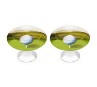 QMNBTES Golf Sport, confezione da 2 pomelli vintage per armadietti da cucina, in acciaio inox, decorativi per mobili, maniglie per cassettiera, bagno, armadio, porta a due ante