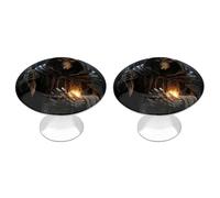 QMNBTES Grim Reaper - Confezione da 2 pomelli vintage per armadietti da cucina, in acciaio inox, decorativi, per cassettiere, cassetti, bagno, armadio, porta a due ante