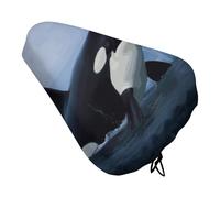 QMNBTES Killer Whale - Coprisedile per bicicletta, imbottito, extra largo, per donne e uomini, comodo, impermeabile, con coulisse, adatto per strada, montagna, esercizio, spin
