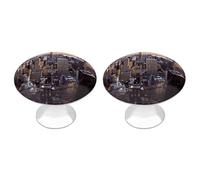 QMNBTES New York City, confezione da 2 pomelli vintage per armadietti da cucina, in acciaio inossidabile, pomelli decorativi per mobili, maniglie per cassettiera, bagno, armadio, porta a due ante