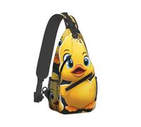 QMNKLET Zaino a tracolla a tracolla carino anatra animale borsa a tracolla marsupio marsupio marsupio borsa a tracolla per escursioni all'aperto, nero, taglia unica, Nero , Taglia unica