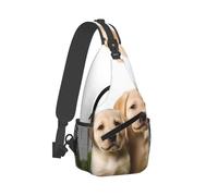 QMNKLET Zaino a tracolla con divertente labrador cucciolo di cane, borsa a tracolla per escursioni all'aperto, nero, taglia unica, Nero , Taglia unica