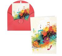 QMNSEHF Biglietto di auguri a tema musica astratta con buste Thank YouCard Biglietto di buon compleanno per donne uomini Natale Halloween matrimonio biglietti di auguri vuoti per tutte le occasioni