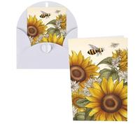 QMNSEHF Biglietto di auguri con api, girasoli, margherita, rosa, fiori, con buste, biglietto di ringraziamento per donne, uomini, Natale, Halloween, matrimonio, biglietti di auguri per tutte le