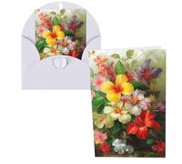 QMNSEHF Biglietto di auguri con bouquet di fiori con buste, biglietto di ringraziamento per donne, uomini, Natale, Halloween, matrimonio, biglietti di auguri per tutte le occasioni, 10,2 x 15,2 cm