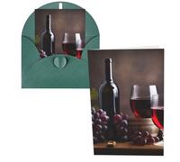 QMNSEHF Biglietto di auguri con vino d'uva con buste Thank YouCard Biglietto di buon compleanno per donne uomini Natale Halloween matrimonio biglietti vuoti per tutte le occasioni biglietti di auguri