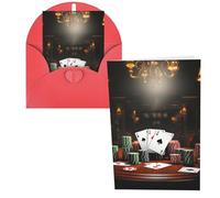 QMNSEHF Biglietto di auguri per torneo di poker con buste, biglietto di ringraziamento per donne, uomini, Natale, Halloween, matrimonio, biglietti di auguri per tutte le occasioni, 10 x 15 cm