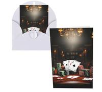 QMNSEHF Biglietto di auguri per torneo di poker con buste, biglietto di ringraziamento per donne, uomini, Natale, Halloween, matrimonio, biglietti di auguri per tutte le occasioni, 10 x 15 cm