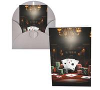 QMNSEHF Biglietto di auguri per torneo di poker con buste, biglietto di ringraziamento per donne, uomini, Natale, Halloween, matrimonio, biglietti di auguri per tutte le occasioni, 10 x 15 cm
