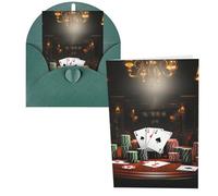 QMNSEHF Biglietto di auguri per torneo di poker con buste, biglietto di ringraziamento per donne, uomini, Natale, Halloween, matrimonio, biglietti di auguri per tutte le occasioni, 10 x 15 cm