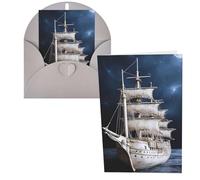 QMNSEHF Biglietto di auguri vintage nautico bianco con buste Thank YouCard Biglietto di buon compleanno per donne uomini Natale Halloween matrimonio biglietti di auguri per tutte le occasioni 4x6