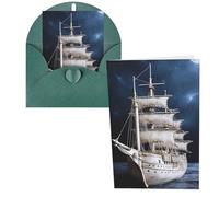 QMNSEHF Biglietto di auguri vintage nautico bianco con buste Thank YouCard Biglietto di buon compleanno per donne uomini Natale Halloween matrimonio biglietti di auguri per tutte le occasioni 4x6