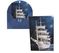 QMNSEHF Biglietto di auguri vintage nautico bianco con buste Thank YouCard Biglietto di buon compleanno per donne uomini Natale Halloween matrimonio biglietti di auguri per tutte le occasioni 4x6