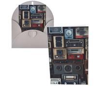 QMNSEHF Biglietto di auguri vintage Wall of Radio Boombox con buste Thank YouCard Biglietto di buon compleanno per donne uomini Natale Halloween matrimonio biglietti di auguri per tutte le occasioni