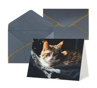 QMNSEHF Biglietto di auguri vuoto con buste, biglietto di ringraziamento con gatto che riposa, biglietto di buon compleanno per donne e uomini, Natale, Halloween, matrimonio, biglietti di auguri per