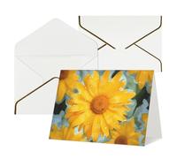 QMNSEHF Biglietto di auguri vuoto con buste, biglietto di ringraziamento con margherita gialla, biglietto di buon compleanno per donne e uomini, Natale, Halloween, matrimonio, biglietti di auguri per