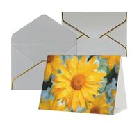 QMNSEHF Biglietto di auguri vuoto con buste, biglietto di ringraziamento con margherita gialla, biglietto di buon compleanno per donne e uomini, Natale, Halloween, matrimonio, biglietti di auguri per
